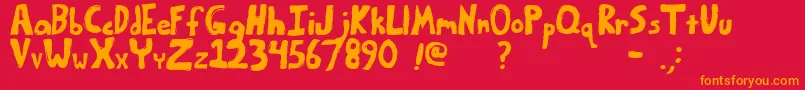 Fonte Bumpyroad – fontes laranjas em um fundo vermelho