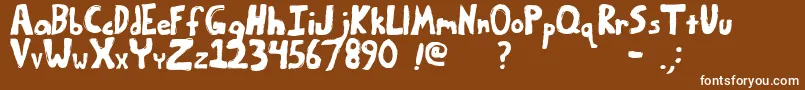 Bumpyroad-Schriftart – Weiße Schriften auf braunem Hintergrund