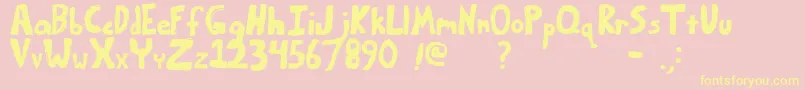 Bumpyroad-Schriftart – Gelbe Schriften auf rosa Hintergrund