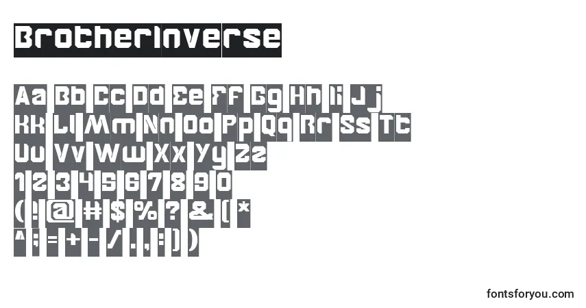 Schriftart BrotherInverse – Alphabet, Zahlen, spezielle Symbole