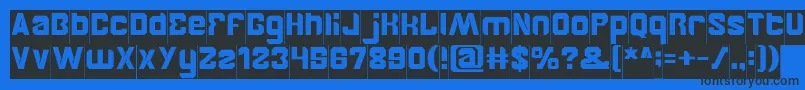 フォントBrotherInverse – 黒い文字の青い背景