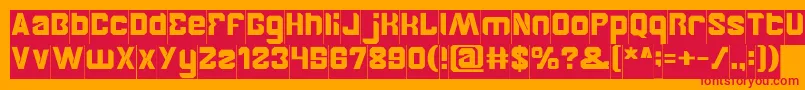 フォントBrotherInverse – オレンジの背景に赤い文字