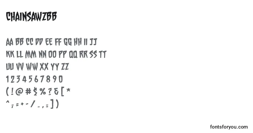 Шрифт ChainsawzBb – алфавит, цифры, специальные символы