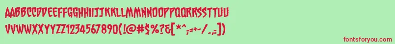 ChainsawzBb Font – Red Fonts on Green Background