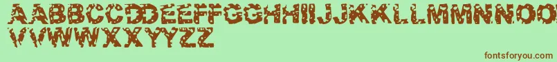 Target Font – Brown Fonts on Green Background