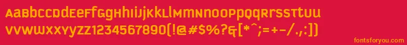 フォントKautivaUniBold – 赤い背景にオレンジの文字