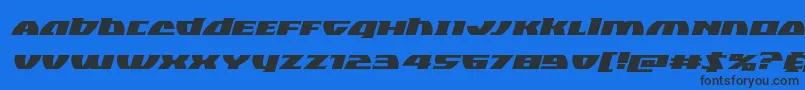 Blackbishopexpandital-Schriftart – Schwarze Schriften auf blauem Hintergrund