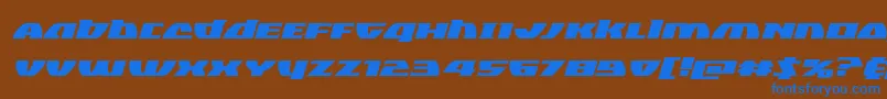 Blackbishopexpandital Font – Blue Fonts on Brown Background