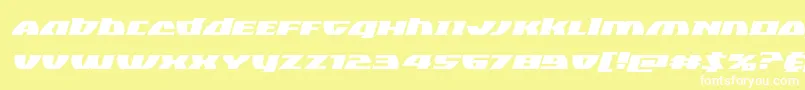 Fonte Blackbishopexpandital – fontes brancas em um fundo amarelo