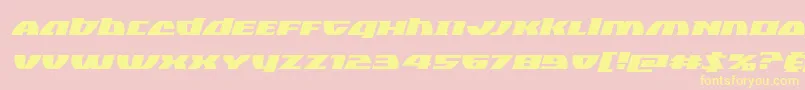 Blackbishopexpandital-Schriftart – Gelbe Schriften auf rosa Hintergrund
