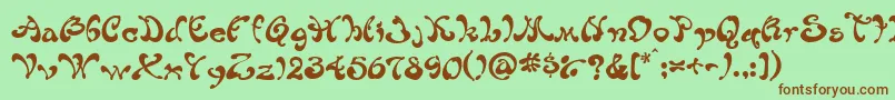 Шрифт Habibe – коричневые шрифты на зелёном фоне