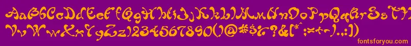 フォントHabibe – 紫色の背景にオレンジのフォント