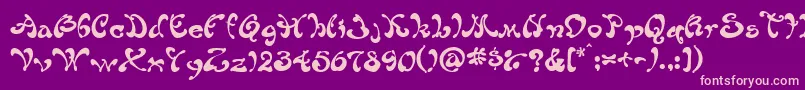 フォントHabibe – 紫の背景にピンクのフォント