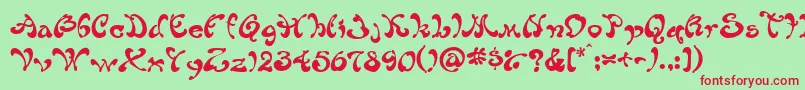 Habibe-Schriftart – Rote Schriften auf grünem Hintergrund