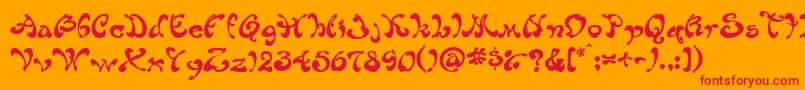 Habibe Font – Red Fonts on Orange Background
