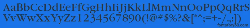 Шрифт Garamondbookttt – чёрные шрифты на синем фоне