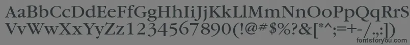 Garamondbooktttフォントについての詳細 フォントGaramondbookttt – 黒い文字の灰色の背景
