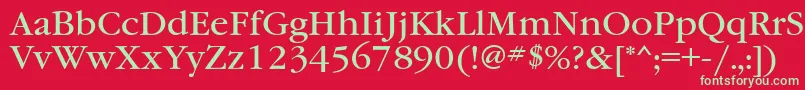 Garamondbookttt Font – Green Fonts on Red Background