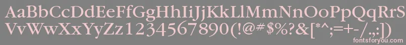 Weitere Informationen zur Garamondbookttt-Schriftart Garamondbookttt-Schriftart – Rosa Schriften auf grauem Hintergrund