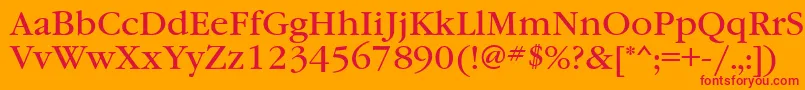 Garamondbookttt Font – Red Fonts on Orange Background