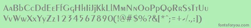 フォントPenyaeRegular – 緑の背景に灰色の文字