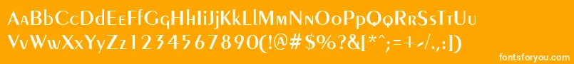 PenyaeRegular-fontti – valkoiset fontit oranssilla taustalla