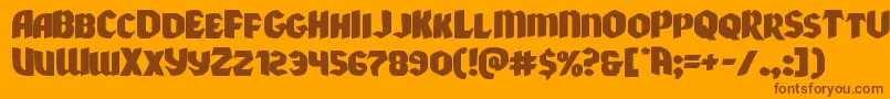 Weitere Informationen zur Xmasxpressxpand-Schriftart Xmasxpressxpand-Schriftart – Braune Schriften auf orangefarbenem Hintergrund
