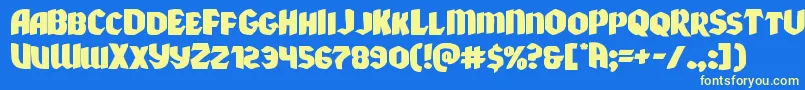 Xmasxpressxpand Font – Yellow Fonts on Blue Background