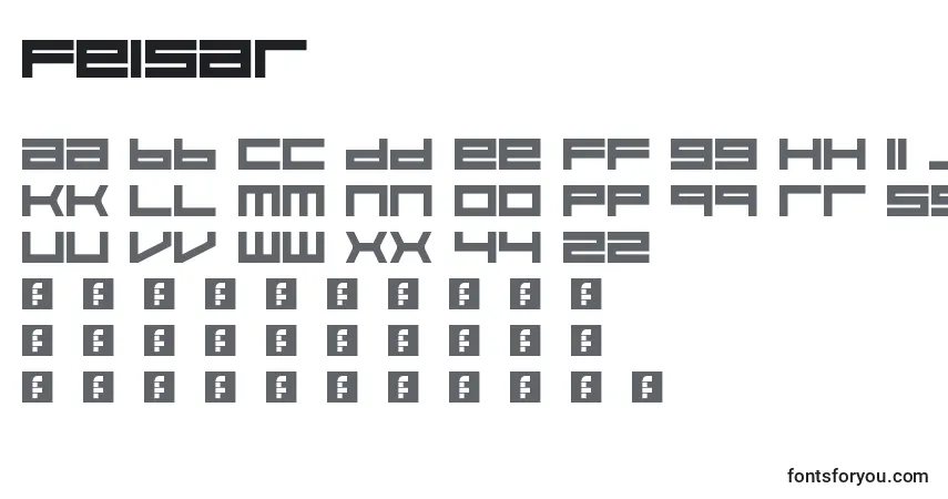 Шрифт Feisar – алфавит, цифры, специальные символы
