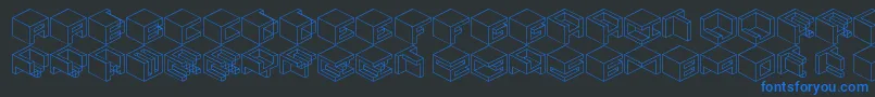 フォントQbicle2Brk – 黒い背景に青い文字