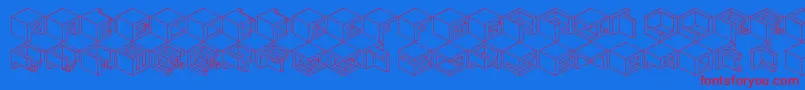 Qbicle2Brk Font – Red Fonts on Blue Background
