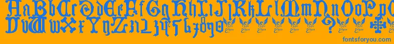 Police GermanBlackletters15thC – polices bleues sur fond orange