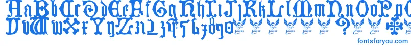 fuente GermanBlackletters15thC – Fuentes Azules Sobre Fondo Blanco