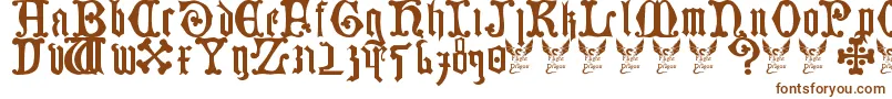 Czcionka GermanBlackletters15thC – brązowe czcionki na białym tle