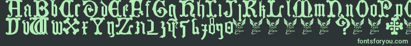 GermanBlackletters15thC Font – Green Fonts on Black Background