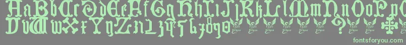 GermanBlackletters15thC-Schriftart – Grüne Schriften auf grauem Hintergrund