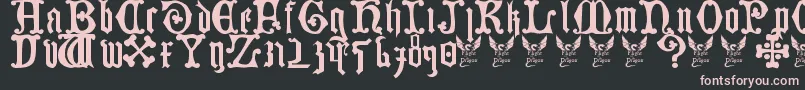 フォントGermanBlackletters15thC – 黒い背景にピンクのフォント