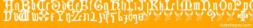 フォントGermanBlackletters15thC – オレンジの背景に白い文字