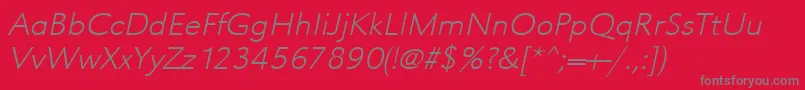 UrwgrotesktextligextwidOblique Font – Gray Fonts on Red Background