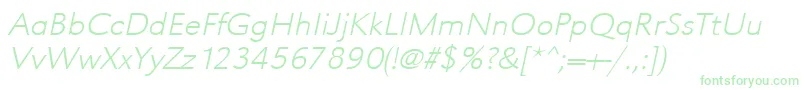 UrwgrotesktextligextwidOblique Font – Green Fonts on White Background