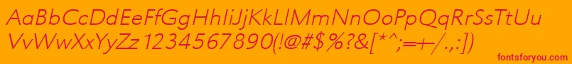 UrwgrotesktextligextwidOblique Font – Red Fonts on Orange Background