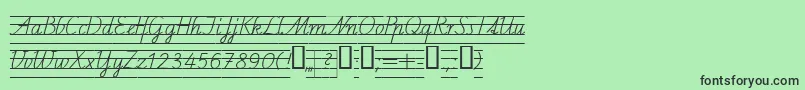 フォントSchulschriftcl4 – 緑の背景に黒い文字