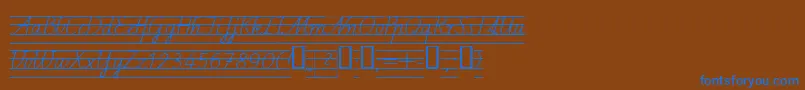 フォントSchulschriftcl4 – 茶色の背景に青い文字