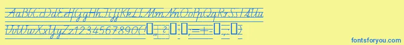 fuente Schulschriftcl4 – Fuentes Azules Sobre Fondo Amarillo