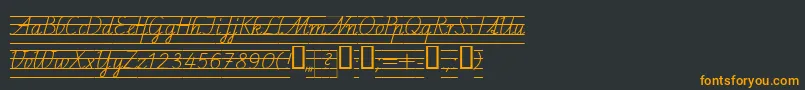 Fonte Schulschriftcl4 – fontes laranjas em um fundo preto