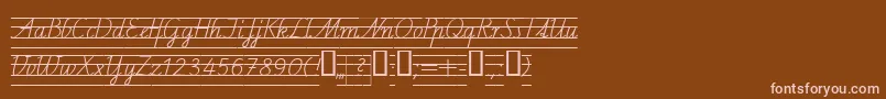 Schulschriftcl4 Font – Pink Fonts on Brown Background
