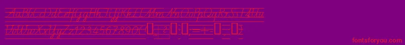 Schulschriftcl4-fontti – punaiset fontit violetilla taustalla