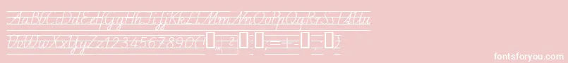 Schulschriftcl4-Schriftart – Weiße Schriften auf rosa Hintergrund