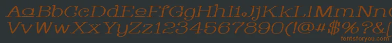 WhackadooUpperWideItalic-fontti – ruskeat fontit mustalla taustalla