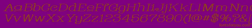 WhackadooUpperWideItalic Font – Brown Fonts on Purple Background